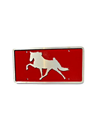 Red Tennessee Walking Horse brushed aluminum license plate picture