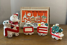 Vintage Noel Santa Christmas Train Candleholder Set LEGO With Original Box *READ picture
