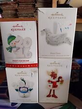 Hallmark Keepsake Xmas Ornaments Lot Of 4 (Frosty Fun,Dove,Moose) picture