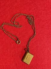 Vintage Tiny BIBLE LOCKET with Necklace THE LORDS PRAYER Goldtone 18” picture