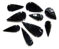 100 pieces BLACK OBSIDIAN STONE LARGE 2 TO 3 INCH ARROWHEADS wholesale bulk lot picture
