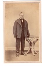 JANESVILLE, WI 1860s Full View Standing Man Antique Victorian CDV NO ID picture