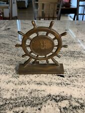 RARE 1927 USS FRIGATE CONSTITUTION OLD IRONSIDE FOUNDARY BRONZE BOOKEND picture