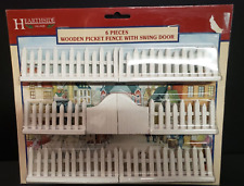 Lemax Christmas Village Town Wooden Picket Fence Swing Door 44090 6PC White picture