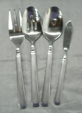 Cambridge SYDNEY-SAND Stainless 4 pc Serving Set Spoons Meat Fork Butter HTF ec picture