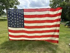 Antique 45 Star Hand Sewn American US Flag 10' x 6' Embroidered 