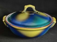 Antique Vtg Rosenthal Kronach Bavaria Vegetable Bowl W/Lid Art Deco Rainbow 8
