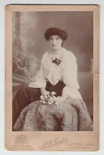 [79202] 1890's BRITISH CABINET CARD showing WOMAN  by TAYLOR, BRADFORD, ENGLAND picture