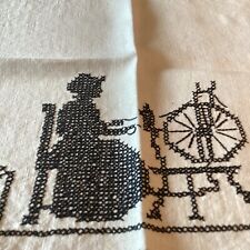 VTG White Linen Doily Set 3  Cross Stitch EMB w/Crochet Edge picture