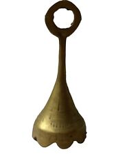 Vintage Ornament Etched Brass Bell Ritual Altar Garden India  3” X 1” Holiday picture