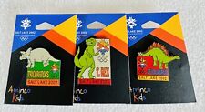 2002 SLC Salt Lake City Olympic Games Pin LOT ~ Dinosaur Kids Triceratops T Rex picture
