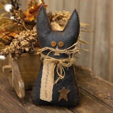 Primitive Halloween BLACK CAT  Doll - Stiffened Fabric 9.5