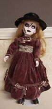 OOAK , Gothic Look doll with stand, 18 in, handpainted, Halloween Prop picture
