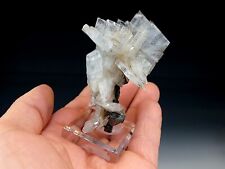 Blue Barite Crystal Fan Cluster on Marcasite #1 picture