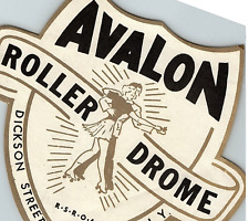 1930's-50's Avalon Roller Drome Newburgh, NY Skating Label Dickson Street picture