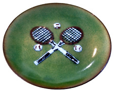 Annemarie Davidson Handcrafted USA Beautiful Green Enamel Plate Men Women Tennis picture