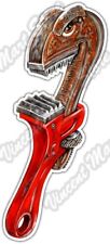 Angry Pipe Wrench Plumbing Plumber Tool Car Bumper Vinyl Sticker Decal 3