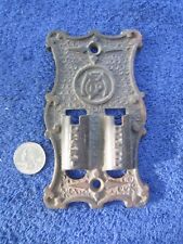 ANTIQUE CAST IRON WALL MOUNT PLAQUE DAMPER CONTROL DRAFT CHECK - FURNACES picture
