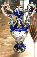 Antique Large French Rococo Cobalt Blue Porcelain Vase Urn picture