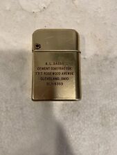 Vntg Bowers Sure Fire Brass Lighter Advertising A.L. Sasso Cement Cleveland, OH picture