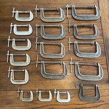 Vintage C-clamp Lot Of (17) Sizes  1 1/2”-5” Brink And Cotton Clamps Made In USA picture