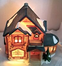 Vintage 1990's Holiday Traditions Porcelain Lighted House 9