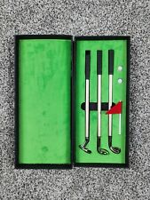 Mini Desktop Golf Pen Set with Putting Green Flag Three Pens With Two Golf Balls picture