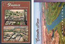 2~4X6 Postcards  Yuma, AZ Arizona  DOWNTOWN & COLORADO RIVER Bird's Eye Views picture