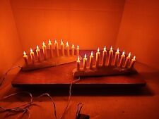 2 Vtg 10 Light Mini Christmas Candle Candelabras Orange Halloween Lights VGC picture