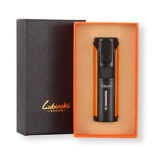 Lubinski Windproof Cigar Lighter W/ Punch 5 Jet Flame Adjustable Torch Gift Box picture