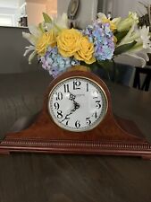 New London Quart Mantle Clock.  Cherrywood Finish In Great Condition picture