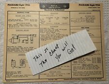 AEA Tune-Up Chart System 1956 Packard Eight Patrician & 400 Series picture