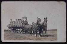 Early 1900's Farm Family Moving Potato Harvest Horse Team Real Photo PC1-7 picture