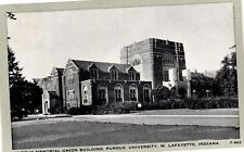 Purdue Memorial Union Building University W. Lafayette Postcard Oct 1949 Posted picture