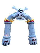 Gemmy 9 Foot Halloween Airblown Inflatable Skull Archway #800040 picture
