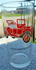 Chevrolet Packard 1915 Drinking Juice Glass Red Antique Car Auto Vintage Clear picture