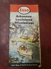 Vintage Esso Road Map Arkansas, Louisiana, Mississippi 1950 picture
