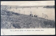 Antique Postcard Atchison Train Bridge Missouri River Doniphan KS Cancel picture