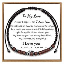 To My Love Morse Code Bracelets For Women Men Couples Lovers Husband Boyfrien... picture