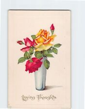 Postcard Loving Thought Flower Art Print Embossed Card picture