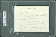 George H.W. Bush Authentic Signed 4.5X6 Hand Written Letter PSA/DNA Slabbed picture