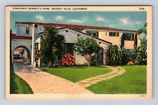 Beverly Hills CA-California, Home of Constance Bennett, Vintage Postcard picture