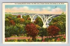 Mendota Heights MN- Minnesota, Snelling Mendota Bridge, Vintage c1948 Postcard picture