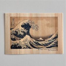 Wooden Postcard Hokusai Katsushika Fugaku 36 Kei Japanese Ukiyo-e Okinamiura picture
