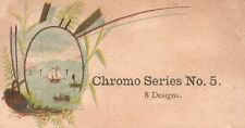 1880s-90s Sailboat on the Water Flowers Chromo Series 8 Designs Trade Card picture