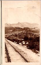 Real Photo Postcard Railroad Train Tracks and Landscape in/near Des Moines Iowa picture