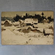 WINTER WAY Russian village. Tsarist Russia LEVENSON postcard 1904 by POLENOV❄️ picture