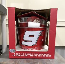 NASCAR Kasey Kahne #9 Bar Drinking Glasses & Ice Bucket Coasters Racing Set NIB picture