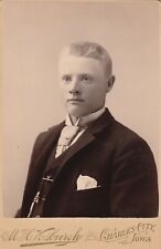 Cabinet Photo W.H. Vosbergh Charles City, IA; c. 1896; Blond Man, Ascot picture