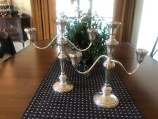 Gorgeous 2 sterling silver 3 stem,Preisner candle stick holders, twisted arms. picture